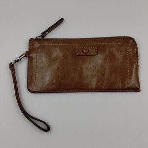 𝅺YAUMI K Beige Wristlet Wallet with Strap